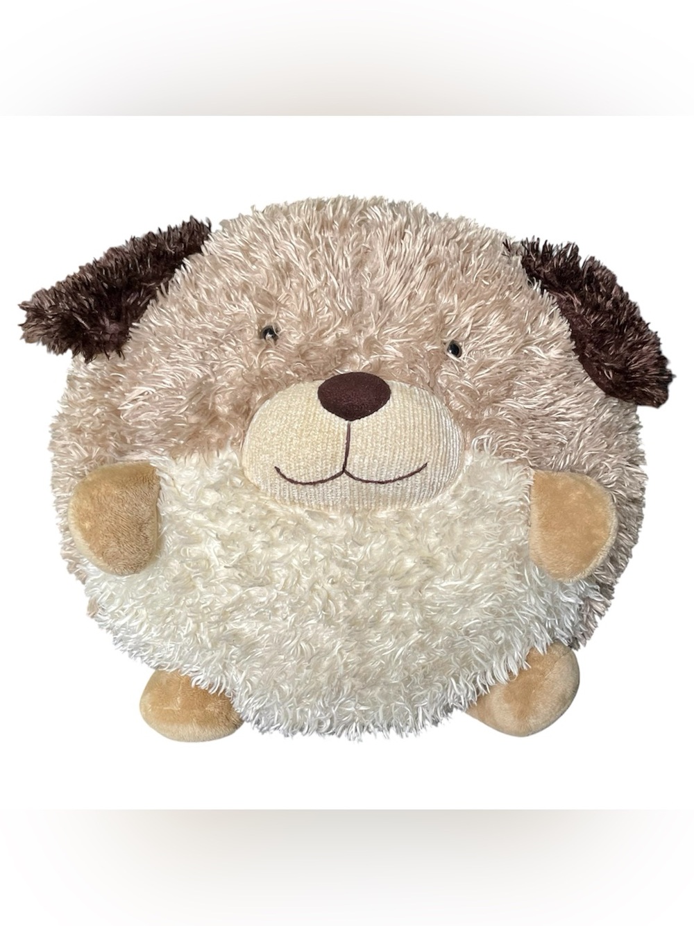 American Mills Puppy Dog Pillow Plush 15" Round Large 2009 Stuffed Animal